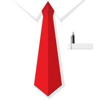 Background of Business man shirt with red tie, pocket with pen. vector illustration in flat design