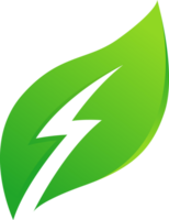 Green energy logo element. renewable power leaf icon symbol design png
