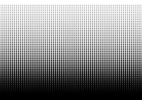 Halftone dots. Dotted gradient. Monochrome dots texture backdrop. Black dots on white background. Vector illustration