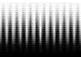 Halftone dots. Dotted gradient. Monochrome dots texture backdrop. Black dots on white background. Vector illustration