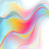 Colorful iridescent transparent waves abstract background png