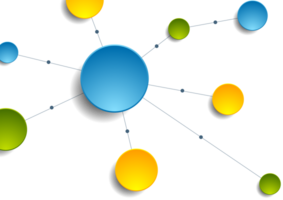 brillant cercles avec relier lignes Contexte png