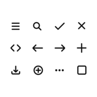 Simple interface outline icons set png