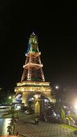 Aerial View Of The Limboto Tower At Night. Gorontalo Regency icon photo
