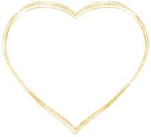 oro corazón marco png