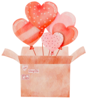 watercolor balloons in paper box png