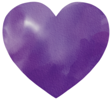 Purple Heart Watercolor Painting png