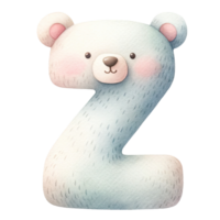 AI generated Watercolor baby bear alphabet In pastel color png