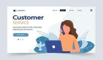 cliente servicio, línea directa operadores consultar clientes con auriculares en ordenadores, 247 global en línea técnico apoyo, llamada centro, llamada Procesando sistema, vector ilustración