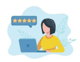 Customer satisfaction. Feedback. Rating on customer service illustration. Website rating feedback and review concept. Flat vector illustration