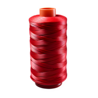 ai gegenereerd rollen van rood naaien draad geïsoleerd Aan transparant achtergrond png