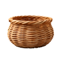 ai gerado rattan cesta isolado em transparente fundo , tecido cesta png , generativo ai