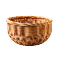 ai gerado rattan cesta isolado em transparente fundo , tecido cesta png , generativo ai