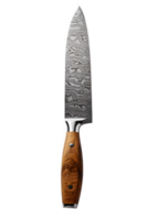 ai generado cocina cuchillo aislado en transparente antecedentes ,Damasco acero cuchillo ,generativo ai png