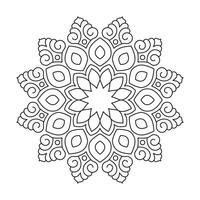 Adult Common Floral Mandala Design Coloring book page vector