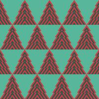 Seamless red and green christmas tree pattern. Triangle geometric abstract background. Texture design for fabric pattern, textile, tile, card, cover, poster, wall. Vector illustration.
