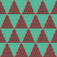 Seamless red and green christmas tree pattern. Triangle geometric abstract background. Texture design for fabric pattern, textile, tile, card, cover, poster, wall. Vector illustration.