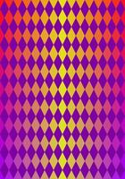 Seamless argyle pattern. Purple geometric diamond shape. Red, pink, yellow gradient background. Designs for print media, cover, banner, poster, web design, backdrop, wall. Vector illustration.