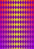 Seamless argyle pattern. Purple geometric diamond shape. Red, pink, yellow gradient background. Designs for print media, cover, banner, poster, web design, backdrop, wall. Vector illustration.