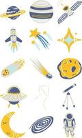 Great Universe Outer Space Illustration Set vector