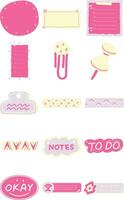 Playful Memo and Journal Planner Illustration Set vector