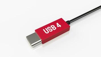 el USB 4 4 cable para tecnología concepto 3d representación. foto