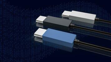 el USB tipo C cable para tecnología concepto 3d representación. foto