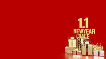 The gift box for new year shopping concept 3d rendering photo