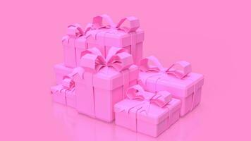 el rosado regalo caja para San Valentín día concepto 3d representación foto