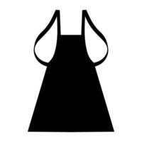 Apron vector black icon isolated on white background