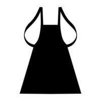 Apron vector black icon isolated on white background