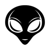 extraterrestre vector negro icono aislado en blanco antecedentes