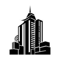 Skyscraper black icon isolated on white background vector