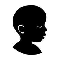 bebé negro icono aislado en blanco antecedentes vector
