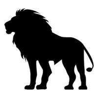 león negro icono aislado en blanco antecedentes vector