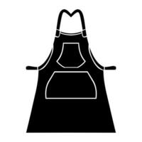 Apron vector black icon isolated on white background