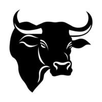 Bull black icon isolated on white background vector