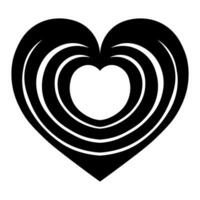 Abstract heart black icon isolated on white background vector