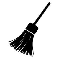 Broom black icon isolated on white background vector