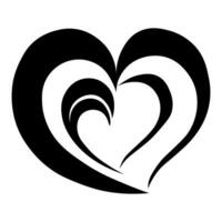 Abstract heart black icon isolated on white background vector