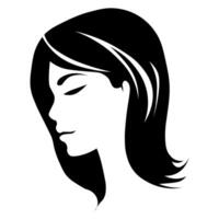 Girl black icon isolated on white background vector