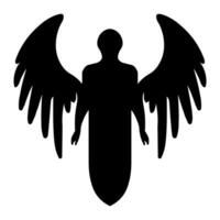 Angel vector black icon isolated on white background