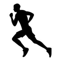 Runner black icon isolated on white background vector