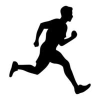 Runner black icon isolated on white background vector