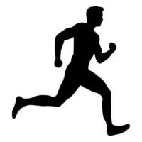 Runner black icon isolated on white background vector