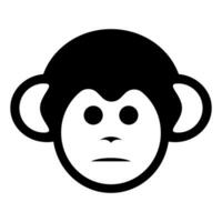 Monkey black icon isolated on white background vector