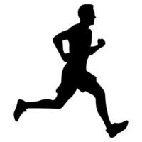 Runner black icon isolated on white background vector