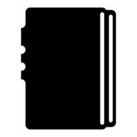 cuaderno negro icono aislado en blanco antecedentes vector