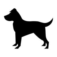 perro negro pictograma aislado en blanco antecedentes vector
