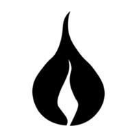 Flame black vector icon isolated on white background